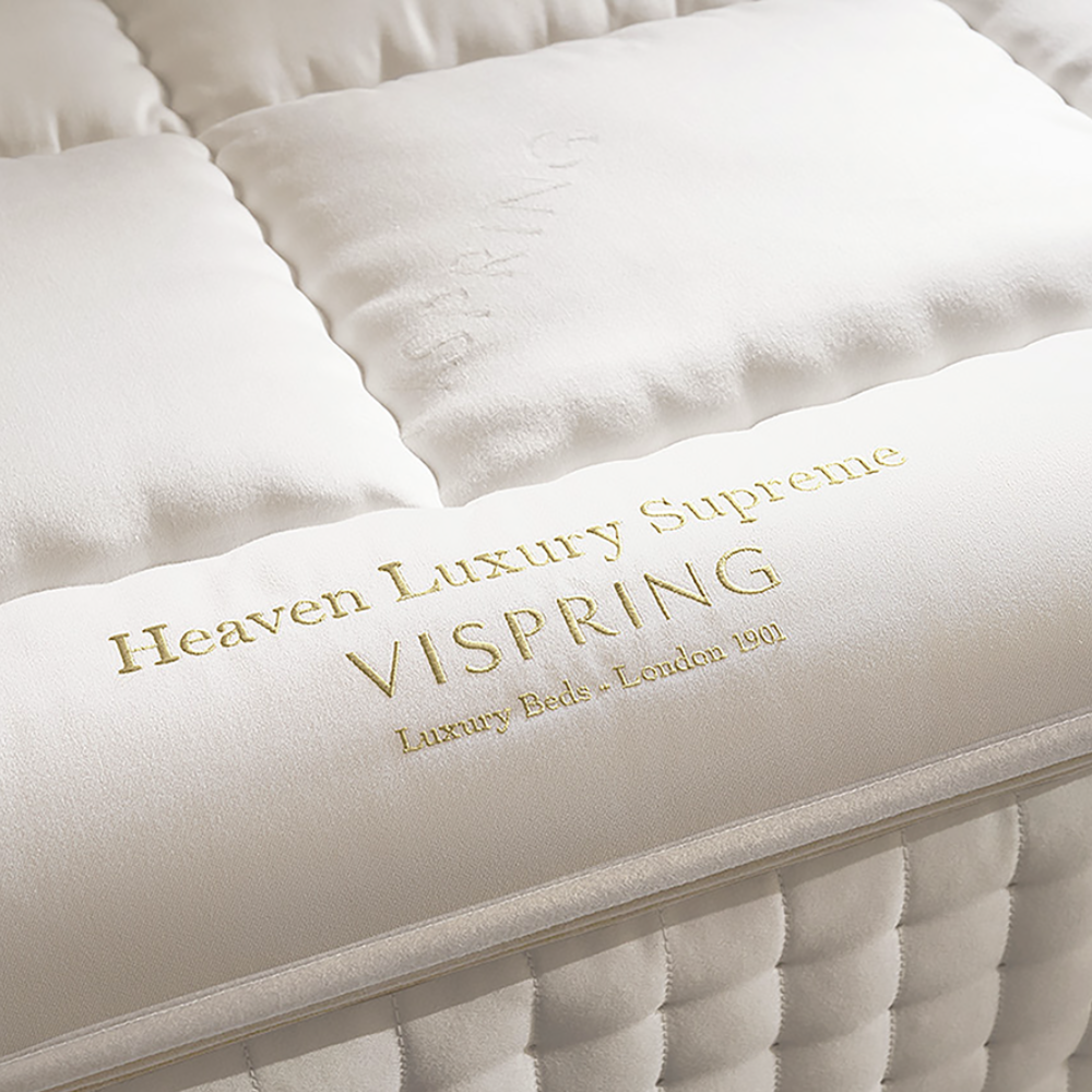 The Vispring Heaven Luxury Supreme Topper has hand-teased horsehair with 2 layers of wool above and two layers of wool below it and adds a plush but somewhat dense layer on top of the flatter sleeping surface of the mattress.
