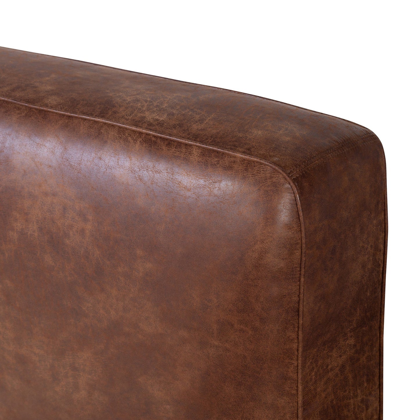 Aidan Bed - Faux Leather: Vintage Tobacco