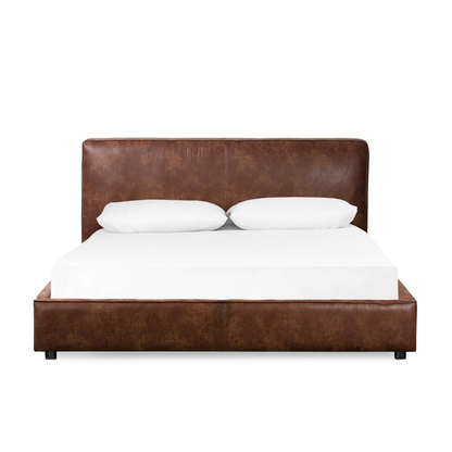 Aidan Bed - Faux Leather: Vintage Tobacco