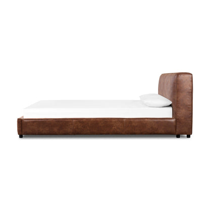 Aidan Bed - Faux Leather: Vintage Tobacco