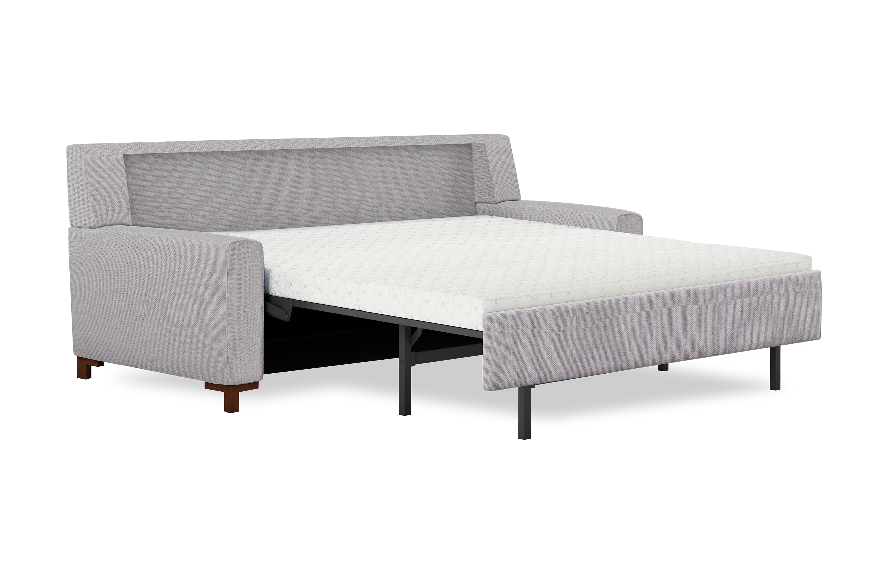 The American Leather Bryson Comfort Sleeper has a squared silhouette and clean lines that make it an easy design decision for a modern or eclectic setting and is available in every mattress size width.
