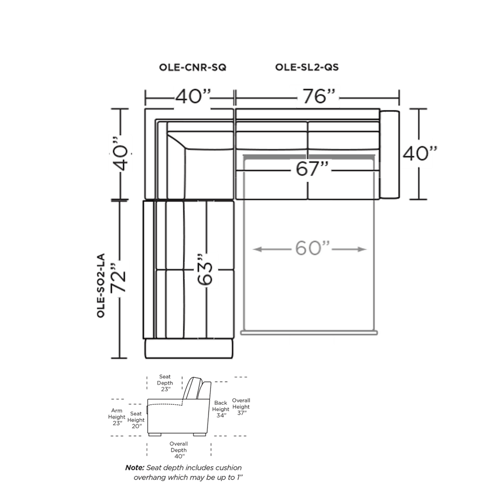 35% Off: Sofa Sleeper Sectional Floor Model Clearance: Olson by American Leather