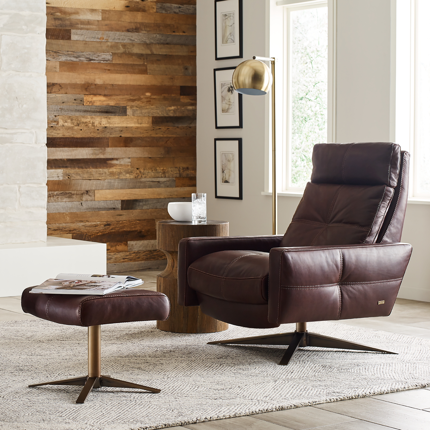 This fashion, function, and comfort all-in-one chair is a current day take on the traditional rocking chair but with so much more.  These chairs, glide, swivel, recline, and rock as they move with your body as you move.  You really have to experience it to understand how comfortable a chair like this actually is.