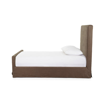 Four Hands Daphne Slipcover Bed in Brussels Coffee Linen