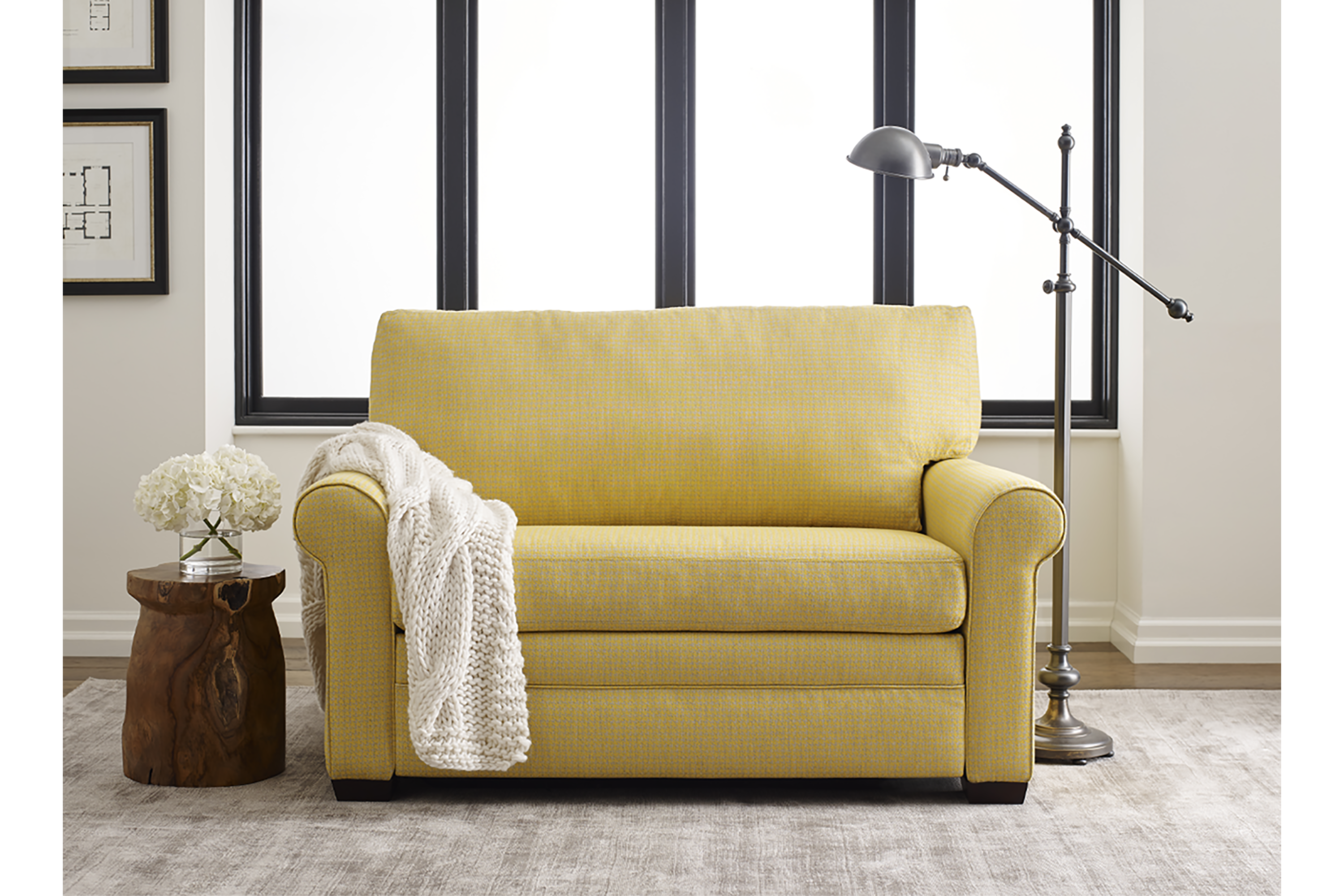 The American Leather Gaines tapered rolled arm is an updated take on a traditional form and looks great in just about any setting. 