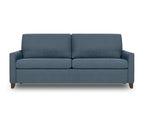 American Leather Harris Comfort Sleeper: no bars, no springs, elegant edge-to-edge comfort with a shapely high wood leg. Stain-resistant fabrics or leather.