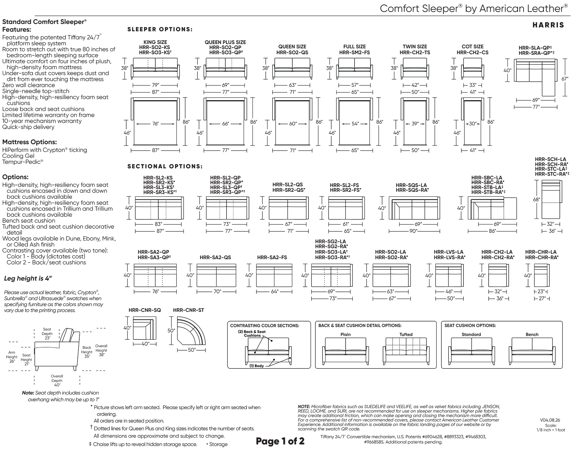 Harris spec sheet