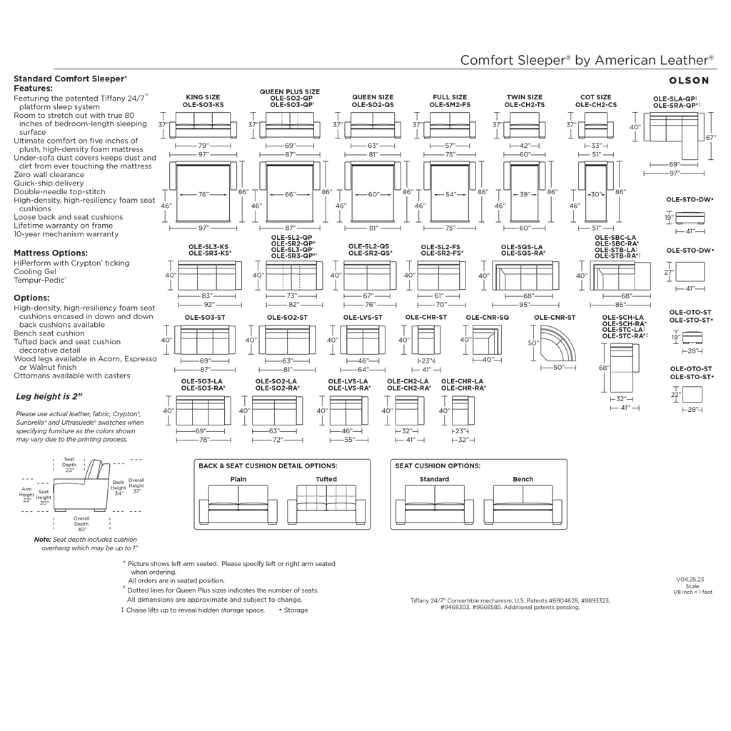 35% Off: Sofa Sleeper Sectional Floor Model Clearance: Olson by American Leather