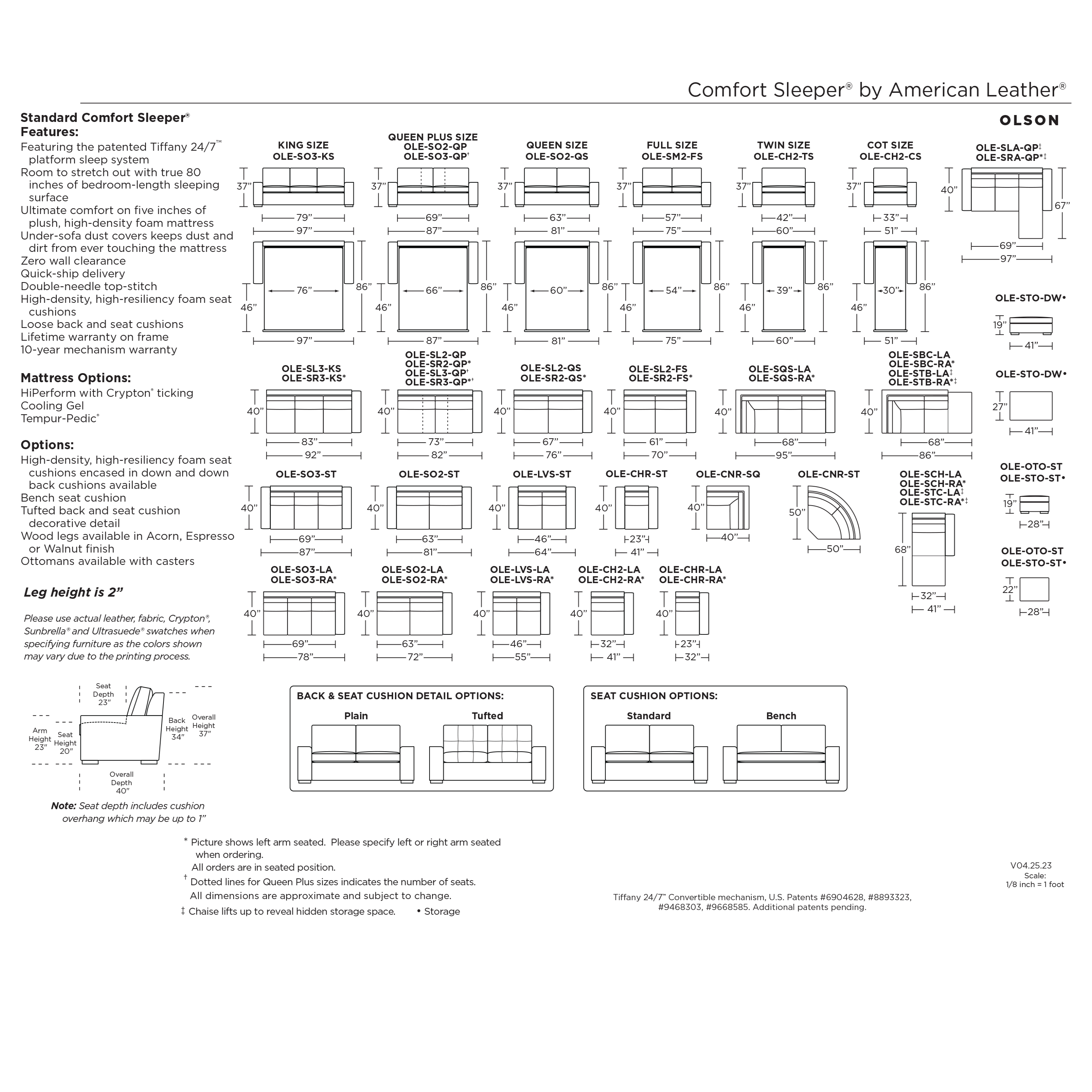 35% Off: Sofa Sleeper Sectional Floor Model Clearance: Olson by American Leather