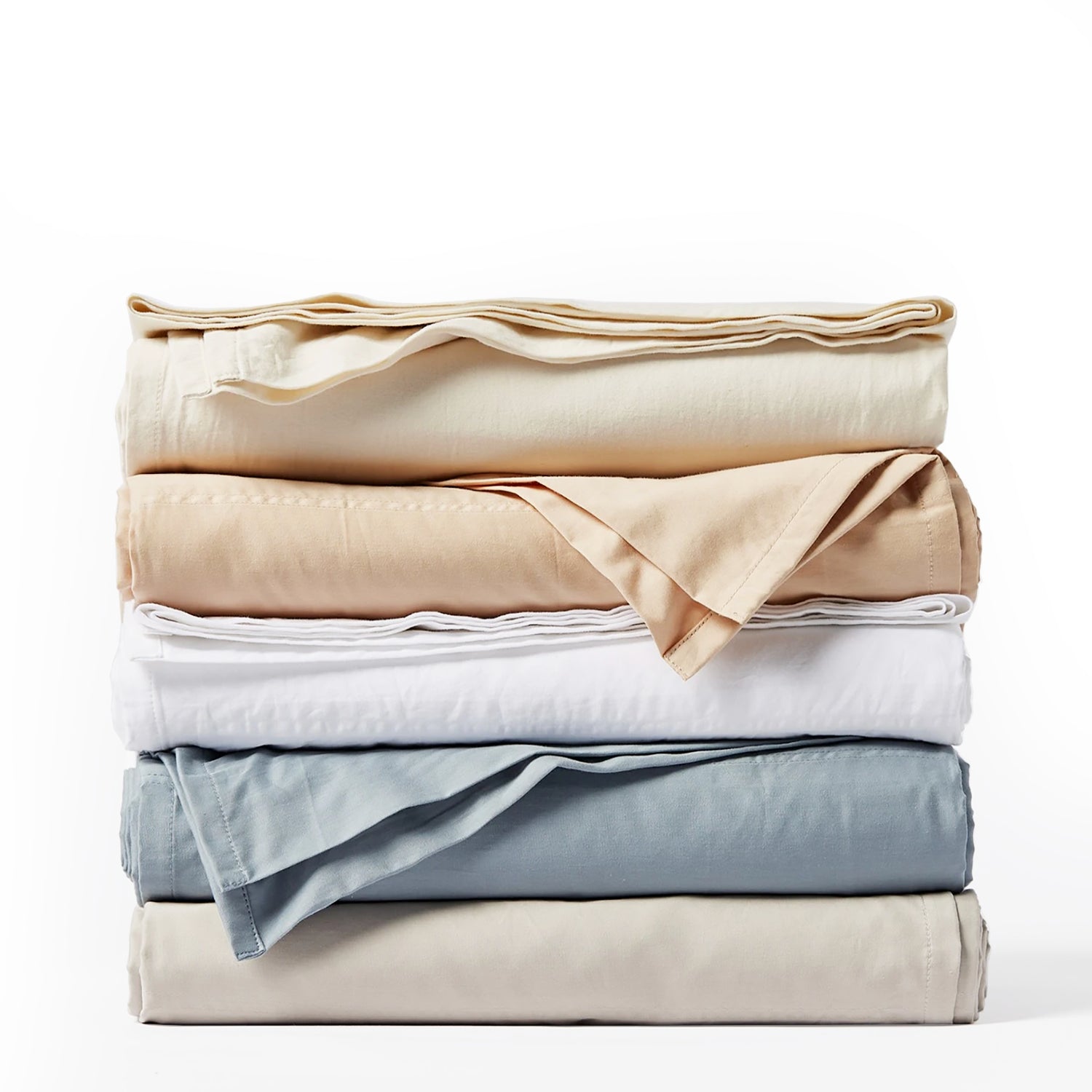 Relaxed Sateen Sheets - This washed, weighty sheeting embraces you in the raw beauty and performance of natural, lived-in softness. After many trials, we perfected our cloud-like sateen. A slightly heavier weave lends soothing, breathable comfort without the sheen of most sateens.