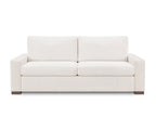 Revere white 2 seat sleeper sofa, squared modern design